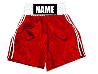 Shorts Boxe Anglaise Personnalisé pour Enfants : KNBSHKID-026-Rouge